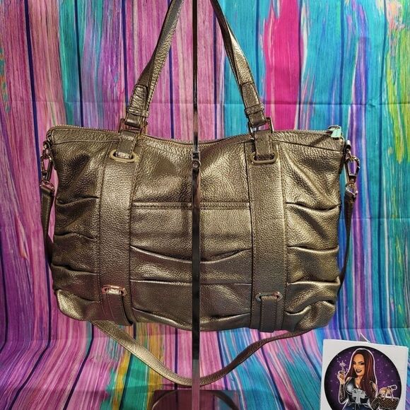 Michael Kors Rouched Gansevoort Bronze and Gold Tote or Large Hand Bag - Picture 2 of 16